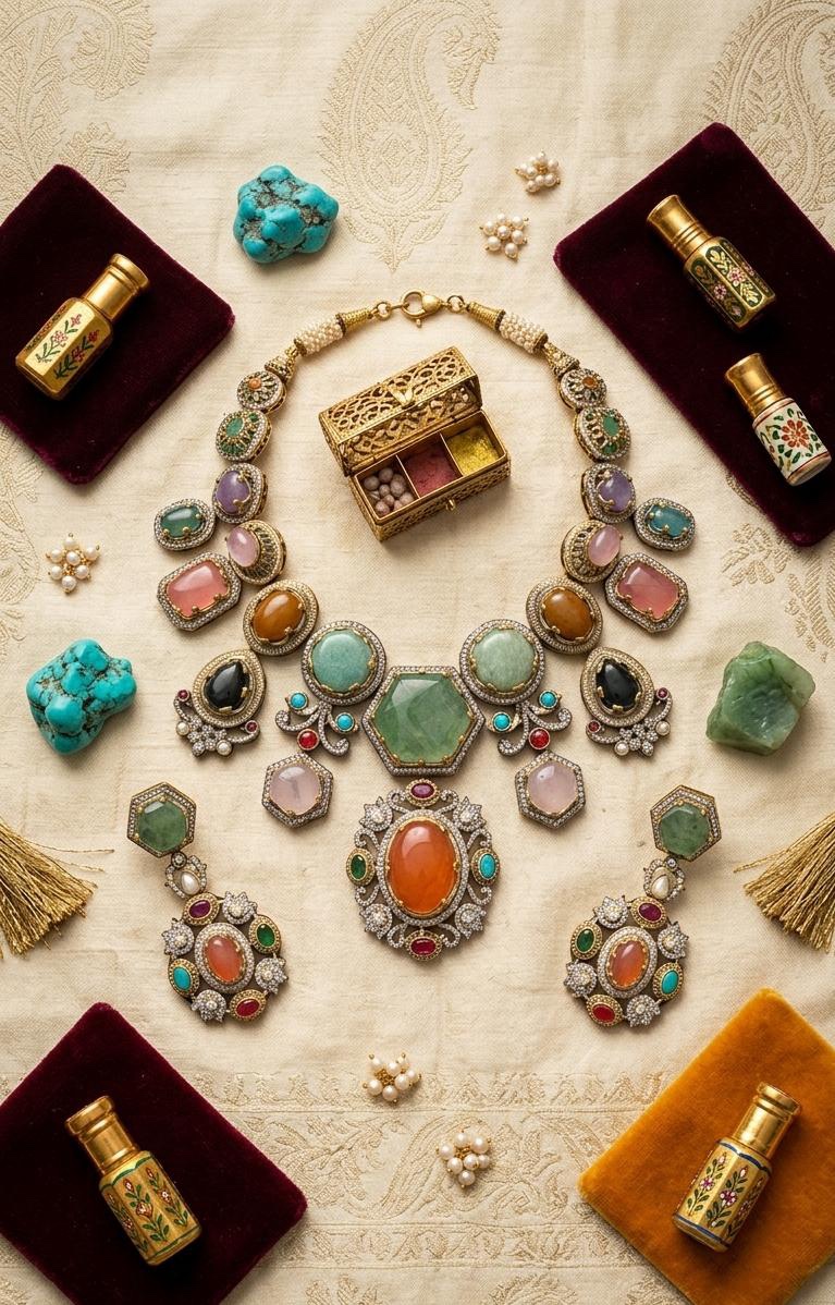 Mehrunisa Multicolour Gemstone Necklace